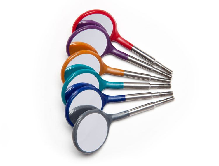 Zirc Crystal HD Cone Socket Mouth Mirrors Plastic Coated